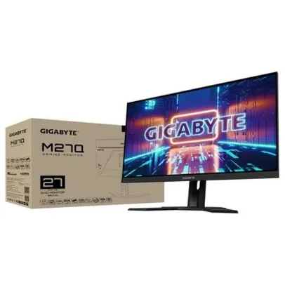 Monitor Gamer Gigabyte 27´, QHD, HDMI/Displayport, 170Hz, 0.5 ms, Altura e Angula Ajustável -  KVM - M27Q-SA.
