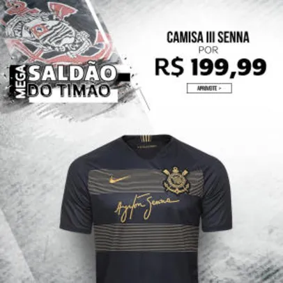 Camisa Corinthians III 2018 s/n° - Torcedor Nike Masculina - Preto e Dourado