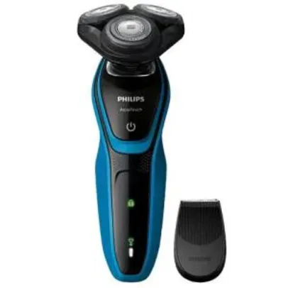 Barbeador Philips Aquatouch 5000 S5050/4 Bivolt - Preto e Azul | R$ 419
