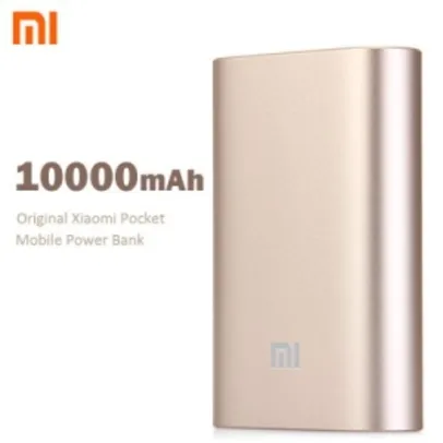 Original Xiaomi Pocket 10000mAh Mobile Power Bank  -  GOLDEN por R$ 55