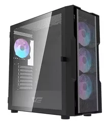 GABINETE GAMER AIGO DARKFLASH DK431 MESH, MID-TOWER, LATERAL DE VIDRO, COM 4 FANS, PRETO, DK431-MESH