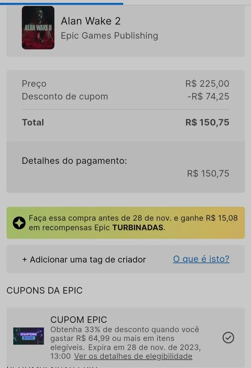 Imagem na descrição da promoção