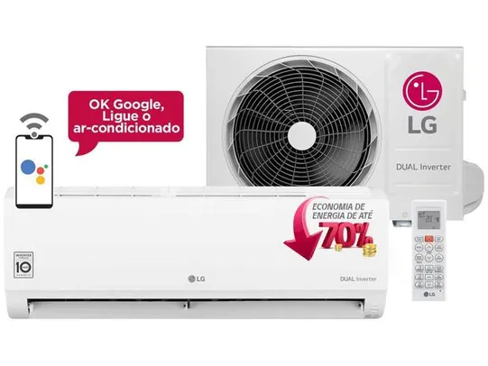 Ar-condicionado Split LG 9.000 BTUs Frio - Dual Inverter Voice S4-Q09W