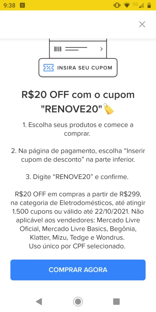 Imagem na descrição da promoção