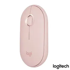 Mouse Óptico sem Fio Rosa Pebble - Logitech - M350