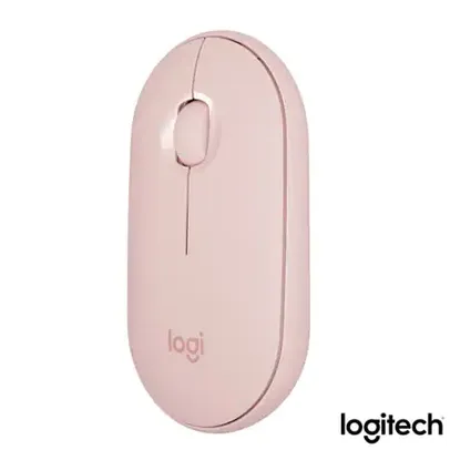 Mouse Óptico sem Fio Rosa Pebble - Logitech - M350