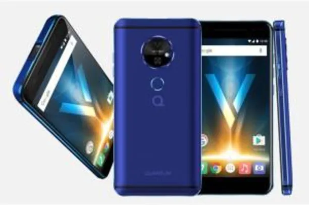 Smartphone Quantum V Azul Qx2 Android 7.0, 64GB 4G 5.5" / Projetor + capa e película Brinde R$ 1.400