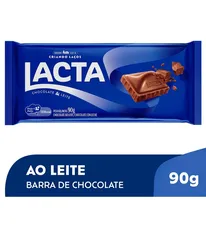 (3un+AME) chocolate lacta ao leite 90g | R$ 5,4