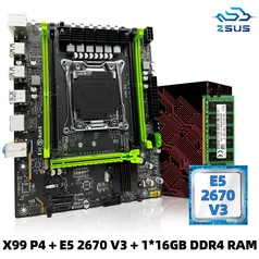 ZSUS-X99 P4 Placa mãe Set Kit