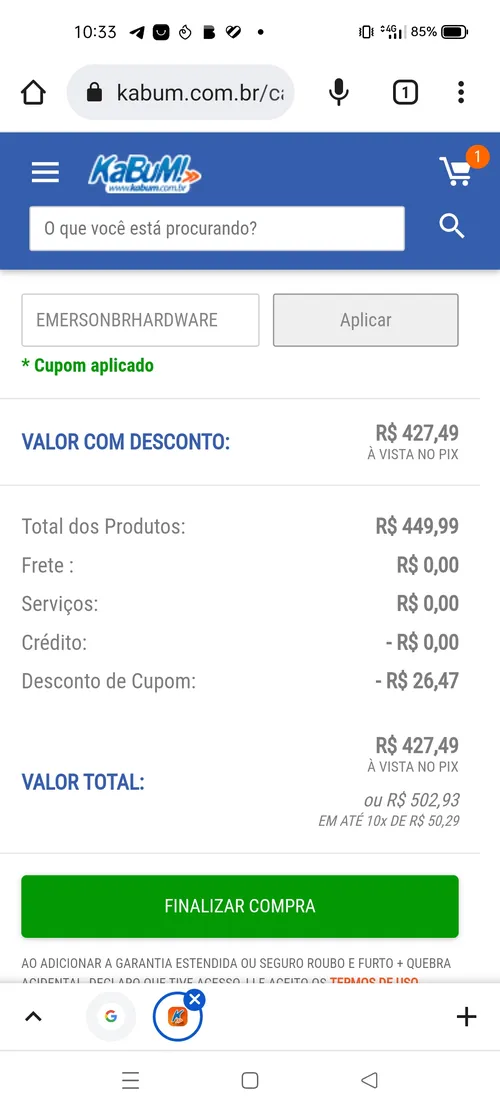 Imagem na descrição da promoção