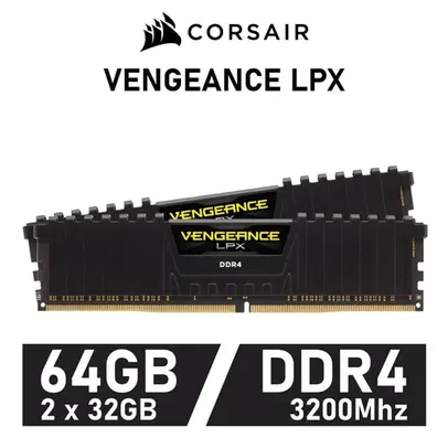 Memória RAM Corsair Vengeance LPX, 64GB (2x32GB) - 3200MHz, DDR4, CL16