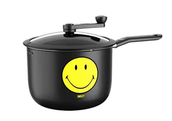 Pipoqueira Pic Poc Smiley, 20x14.5cm, 4.2L, Preta, BRINOX REVESTIDOS