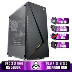 Pc Gamer Mancer, AMD R5 5600X, rx 6600 8GB, 8GB, ssd 240GB