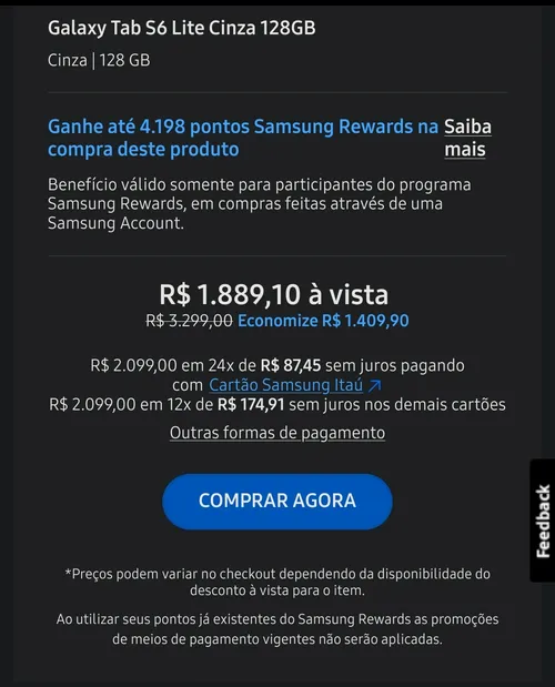 Imagem na descrição da promoção