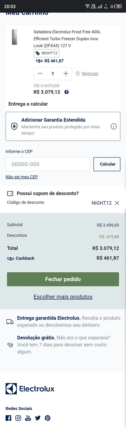 Imagem na descrição da promoção