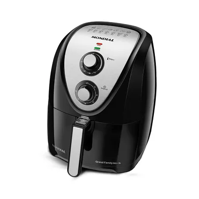 Fritadeira Elétrica Air Fryer Mondial Grand Family Inox AFN-50-BI 5L Preta - 220V