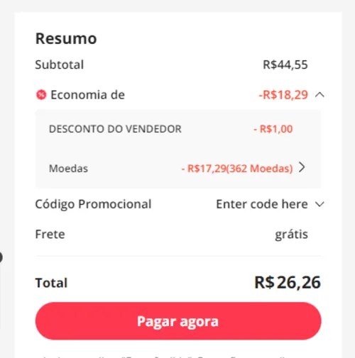 Imagem na descrição da promoção