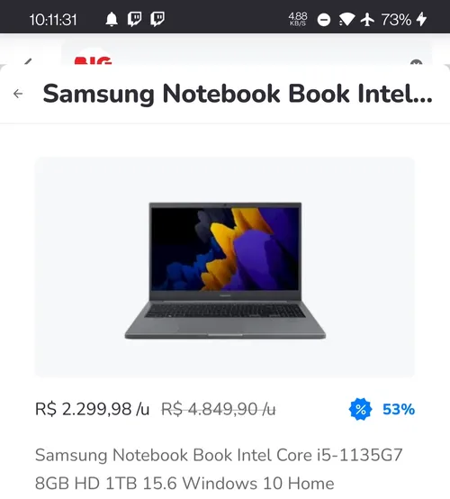 Imagem na descrição da promoção