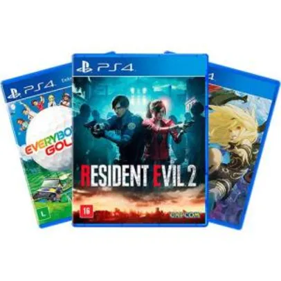 [AME] Resident Evil 2 + Everybody's Golf + Gravity Rush 2 (PS4) - R$ 187 (cashback R$ 62)