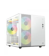 Gabinete Gamer C3Tech Aquarius, Mini Tower, Vidro Temperado, M-ATX, White, Sem Fonte, Sem Fan, MT-G710WH