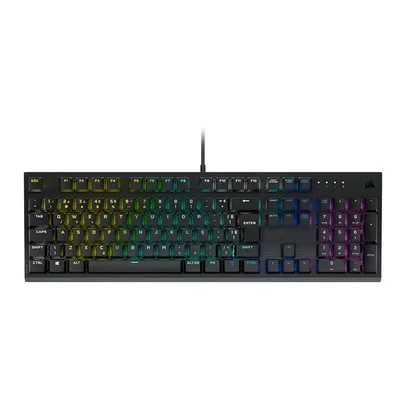 Teclado Mecanico Gamer Corsair K60 RGB PRO Low Profile, ABNT2,  Switch Cherry MX Low Profile Speed, Preto, CH-910D018-BR