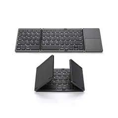 [Compra internacional] Portátil ultra fino teclado BT com touchpad para Windows/Android/iOS Cinza