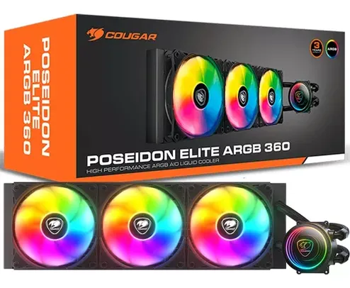 Water Cooler Cougar Gaming Poseidon Elite Argb Preto 360mm