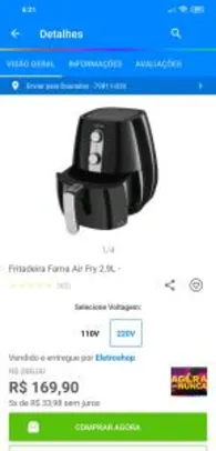 Fritadeira Fama Air Fry 2,9L - R$170