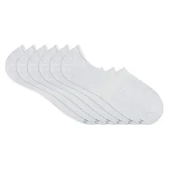 Kit 6 Pares Meia Inv C/Silicone, Mash, Masculino, Branco/Branco/Branco/Branco/Branco/Branco, 39-44