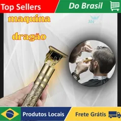 [R$9 Moedas/BR] Barbeador Elétrico Profissional Dragão - Máquina de Corte com Bateria Recarregável e Aparador para Barba 