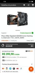 Placa-mãe Gigabyte B360M Aorus Gaming 3, Intel LGA 1151, mATX, DDR4