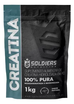 (Cartão Santander - Leve 2 cada R$ 105,8) Creatina Monohidratada 1Kg 100% Pura Soldiers Nutrition