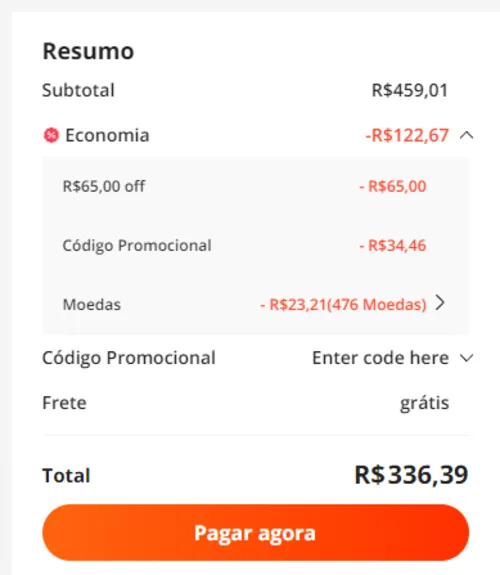 Imagem na descrição da promoção