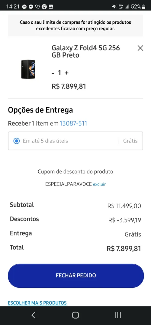 Imagem na descrição da promoção