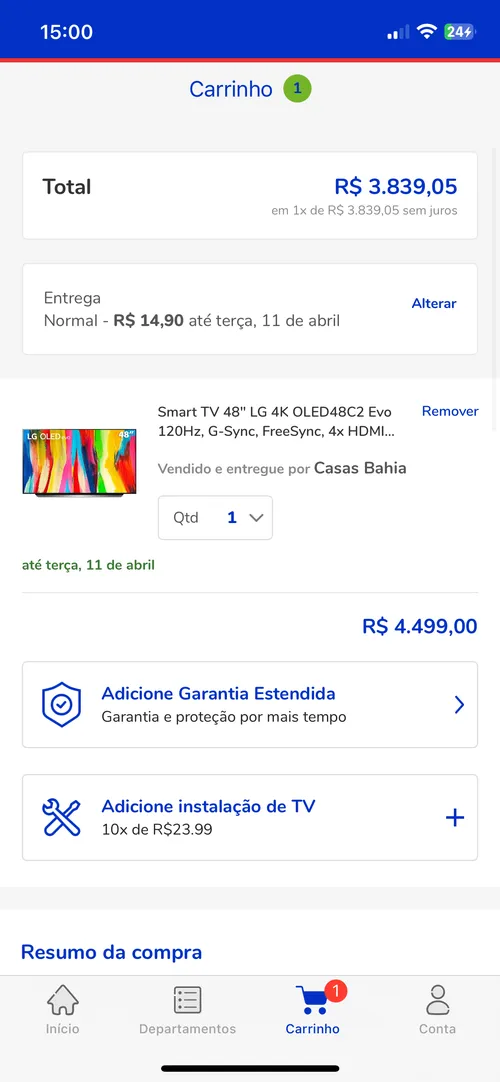 Imagem na descrição da promoção