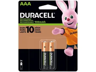 [APP+CLIENTE OURO ''3 UNID''] - Pilha Duracell Recarregável AAA 900 mAh | R$33