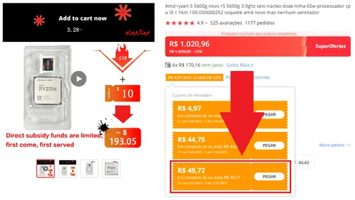 Imagem na descrição da promoção