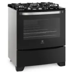 Fogão 5 Bocas Electrolux Prata Automático Com Mesa De Vidro e Tripla Chama (76GS)