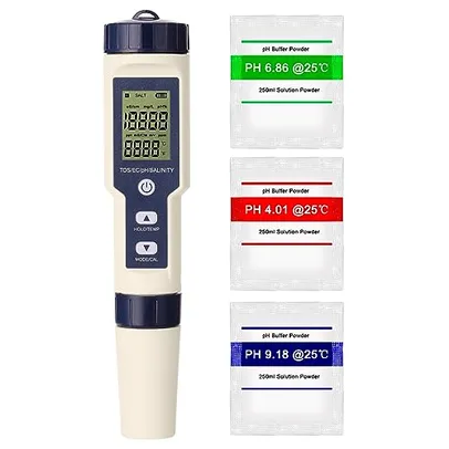 Multi-parâmetro profissional PH/EC/TDS/salinidade/termômetro testador multifuncional digital testador de qualidade da água