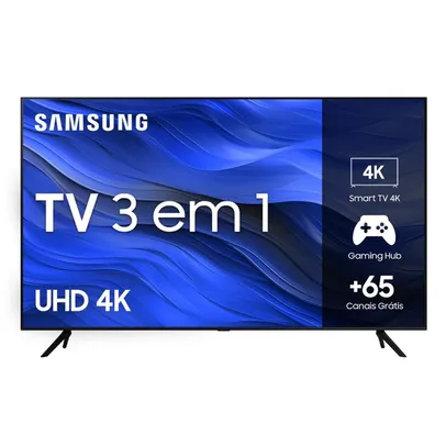 Smart TV 50 Polegadas Samsung UHD 4K, 3 HDMI, 1 USB, Bluetooth, Wi-Fi, Gaming Hub, Tela sem limites, Alexa built in - UN50CU7700GXZD