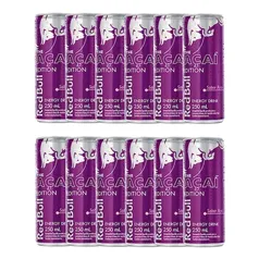 Energético Red Bull Edition Sabor Açaí 250ml | Kit com doze unidades