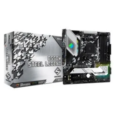 Placa Mãe AsRock B550M Steel Legend mATX AM4 DDR4 HDMI | R$1.071