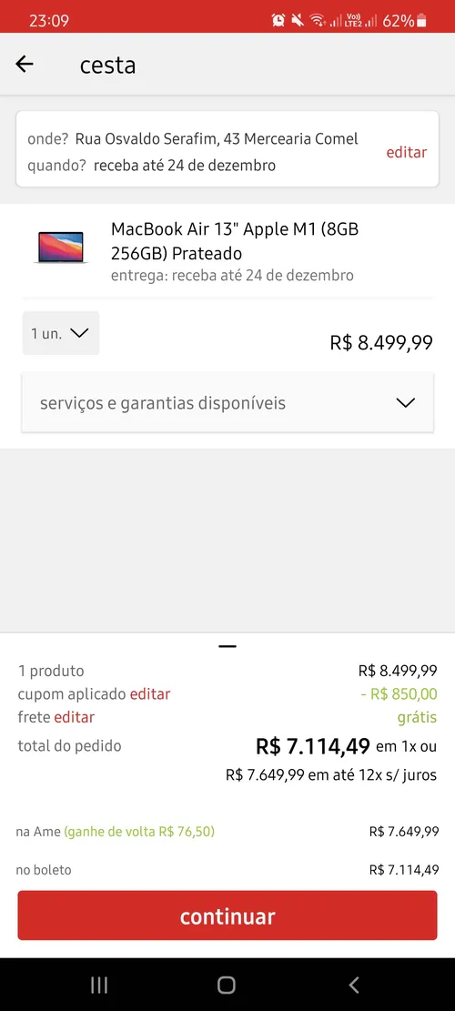 Imagem na descrição da promoção