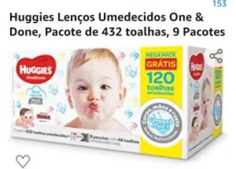 ( PRIME) Caixa com 9 Pct de toalhas Umedecidas huggies one e done