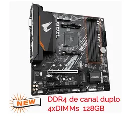 Placa Mãe Gigabyte b550m aorus elite amd -- 128gb pci-e 4.0 m. 2 