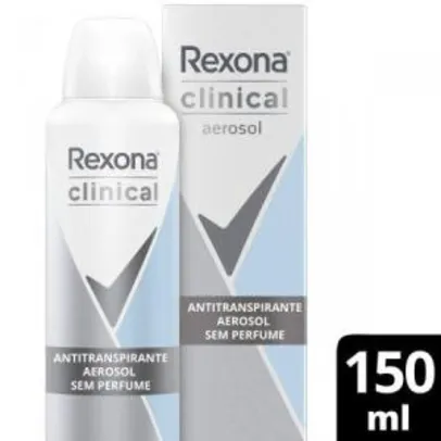 REXONA CLINICAL ANTITRANSPIRANTE AEROSOL SEM PERFUME 96H 150ML | R$11