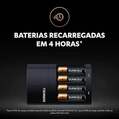 Carregador De Pilhas Duracell Com 4 Pilhas AA 2500mAh