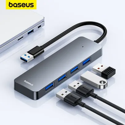 [Taxa inclusa] Adaptador HUB USB Baseus 4 em 1 para Notebook - USB 3.0, 4 saídas USB