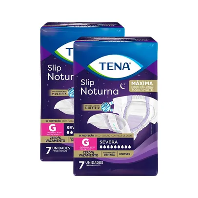 Kit 2 Fraldas Geriátricas Tena Noturna G 14 unidades