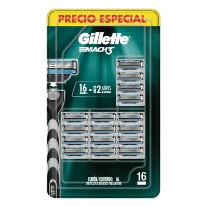 Carga para lâmina de barbear Gillette Mach3 16 u